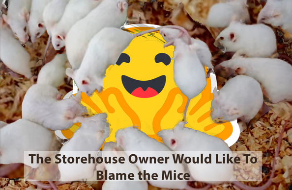 A colony of mice swarming over a Hugging Face logo